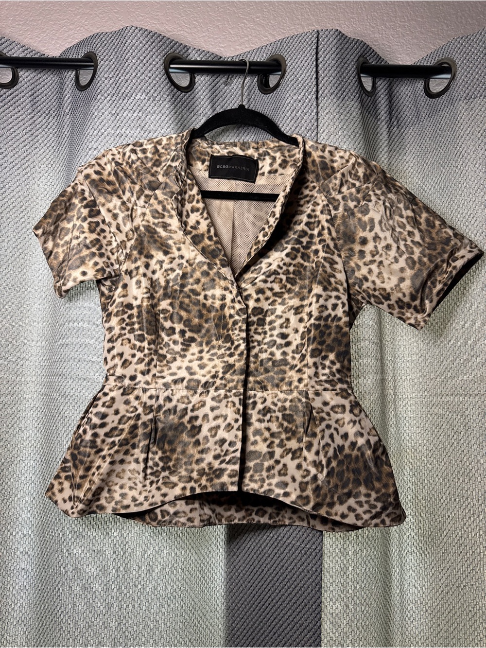 BCBGMAXAZRIA Leopard Print Blouse